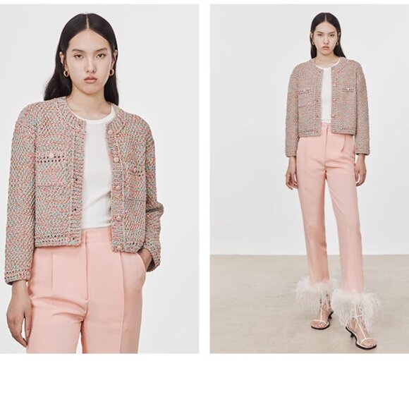 CHICJOC 100% Cotton Hand-Knitted Cardigan with Loro Piana Yarn size 38 - Picture 2 of 16